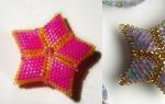 Learning to weave a simple star from beads Weaving from beads a star