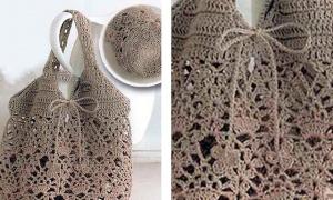 Large crochet bag with zipper